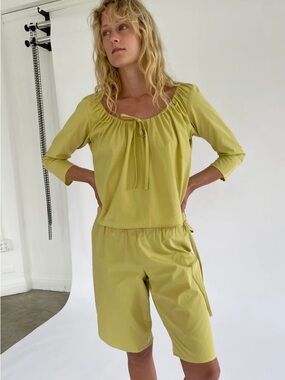 Brooke Callahan Scoop Top Blouse with Front Tie